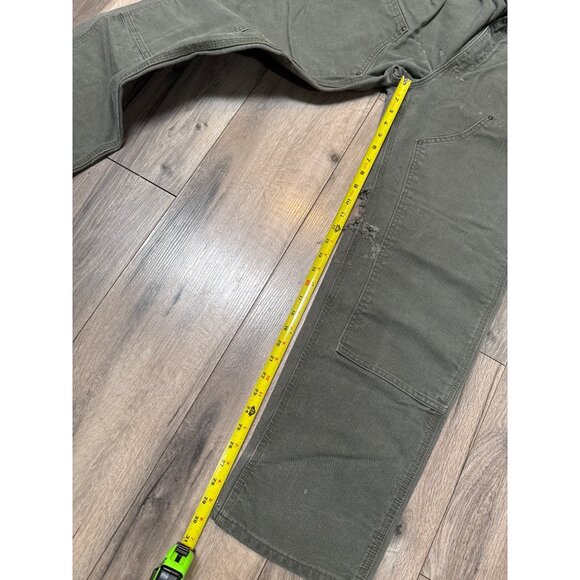 Carhartt Olive Green B136 MOS Dungaree Fit Double Knee Jeans 31 x 32 Mens Grunge - Picture 8 of 12